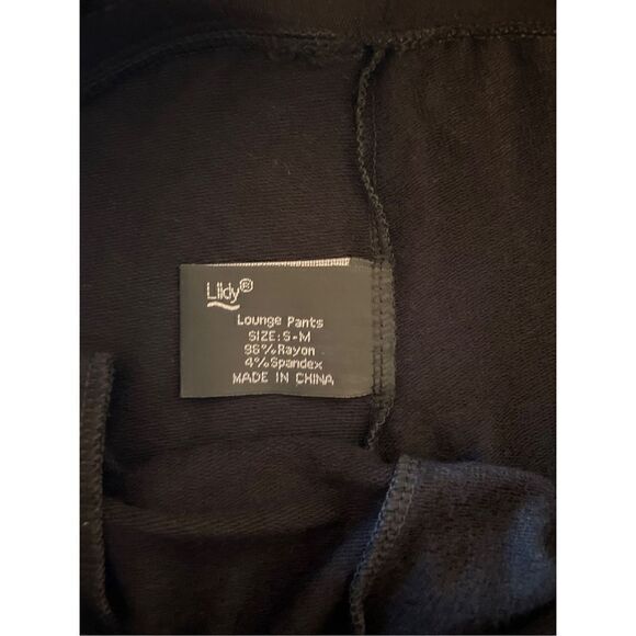 Lildy Women's Lounge Pants Flared Pull On Stretchy Pockets Casual Black Size S-M - Picture 4 of 9